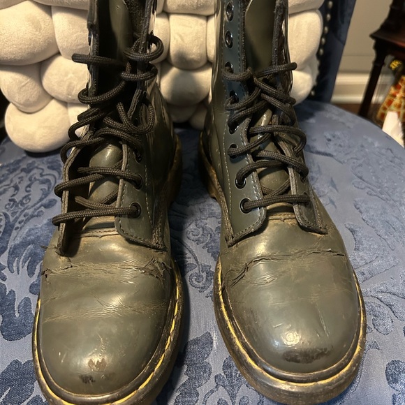 Dr Martens Grey/Green Kicked Boots size 7/EU 38 - Picture 1 of 7